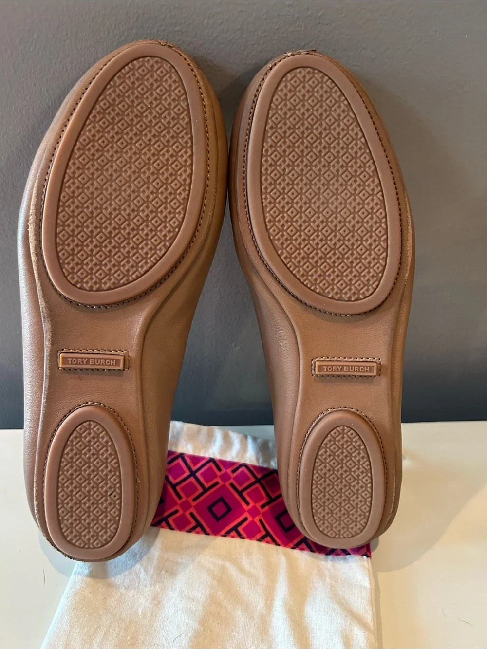 Tory Burch Reva flat travel shoes with bag